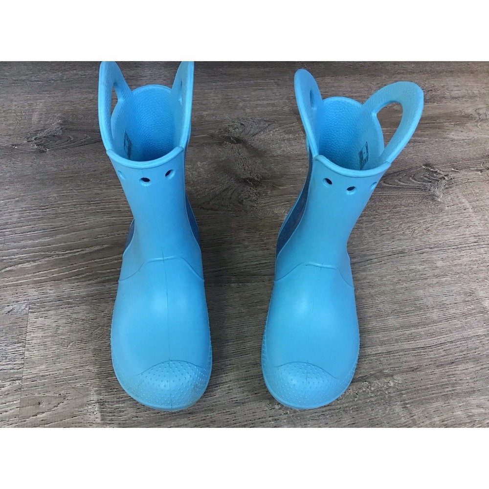 Crocs Youth Girls Handle It Size 3 J3 Rain Boots Blue Glitter 211272 - Picture 6 of 11